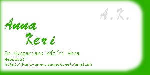 anna keri business card